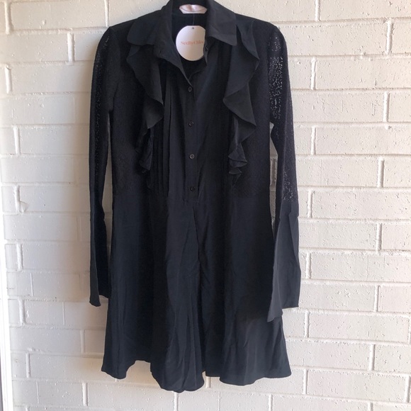 NWT See By Chloe Silk Long Sleeve Lace Romper - Picture 2 of 8